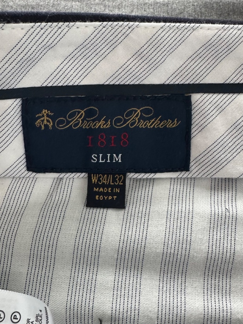 Brooks Brothers 1818 Mens Blue Wool Reda Dress Pants Slim Fit 34x32 *Altered* - Picture 3 of 11